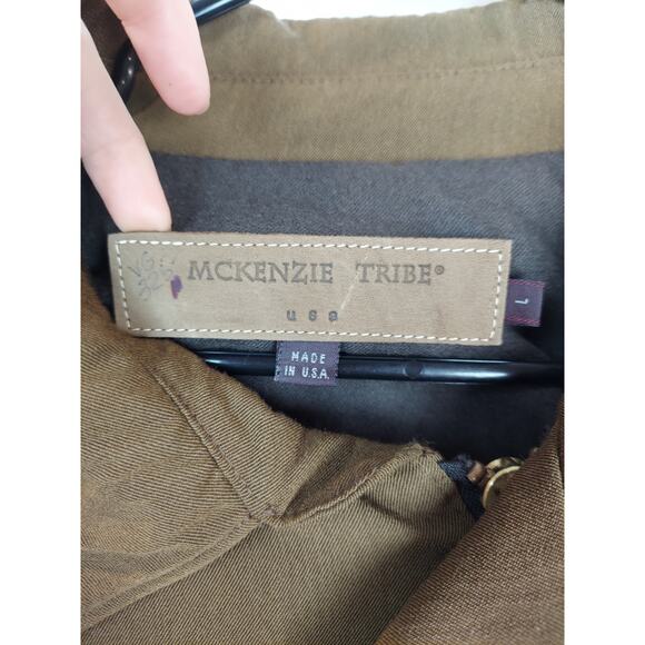 Vintage McKenzie Tribe Men's Cotton Wool Casual Overcoat Jacket Olive Green L - Picture 4 of 11